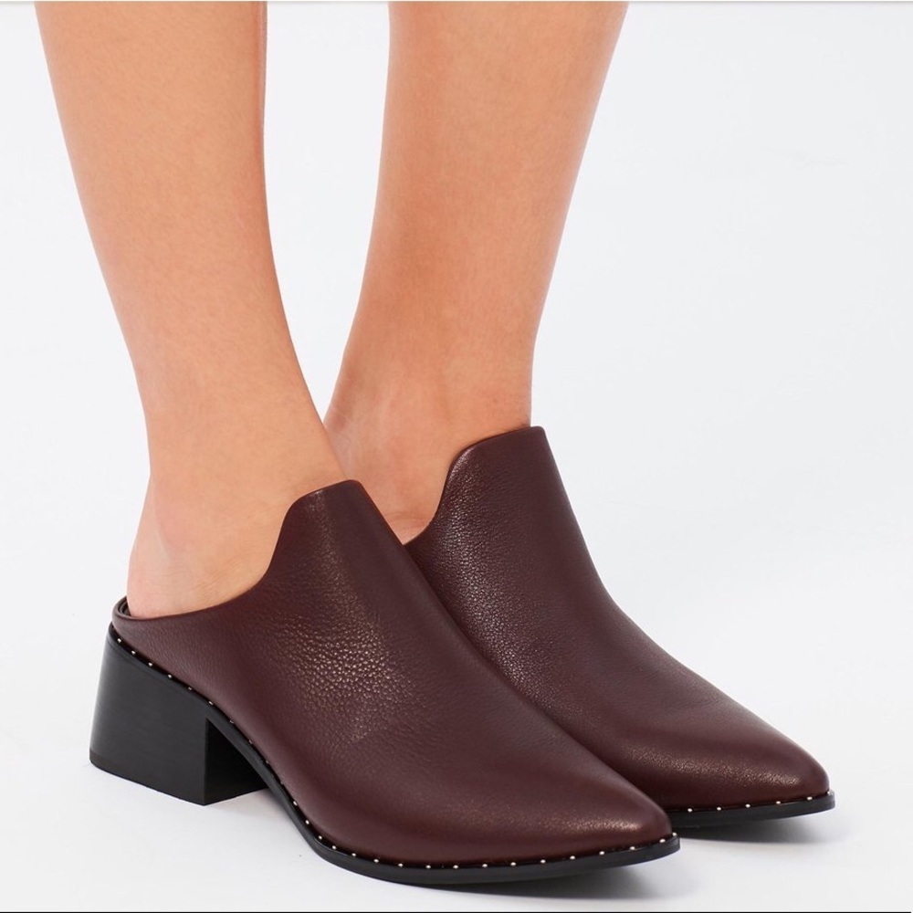 SOL SANA Clarice Burgundy Leather Heeled Mules 37